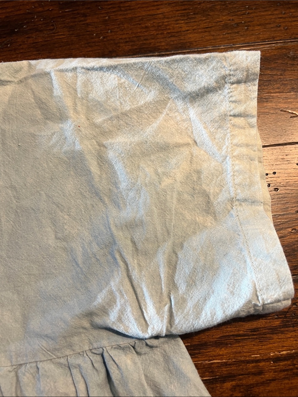 Hey Johanna Handmade & Hand-Dyed Baby Blue Cropped Peplum Button Up Top - Picture 7 of 12